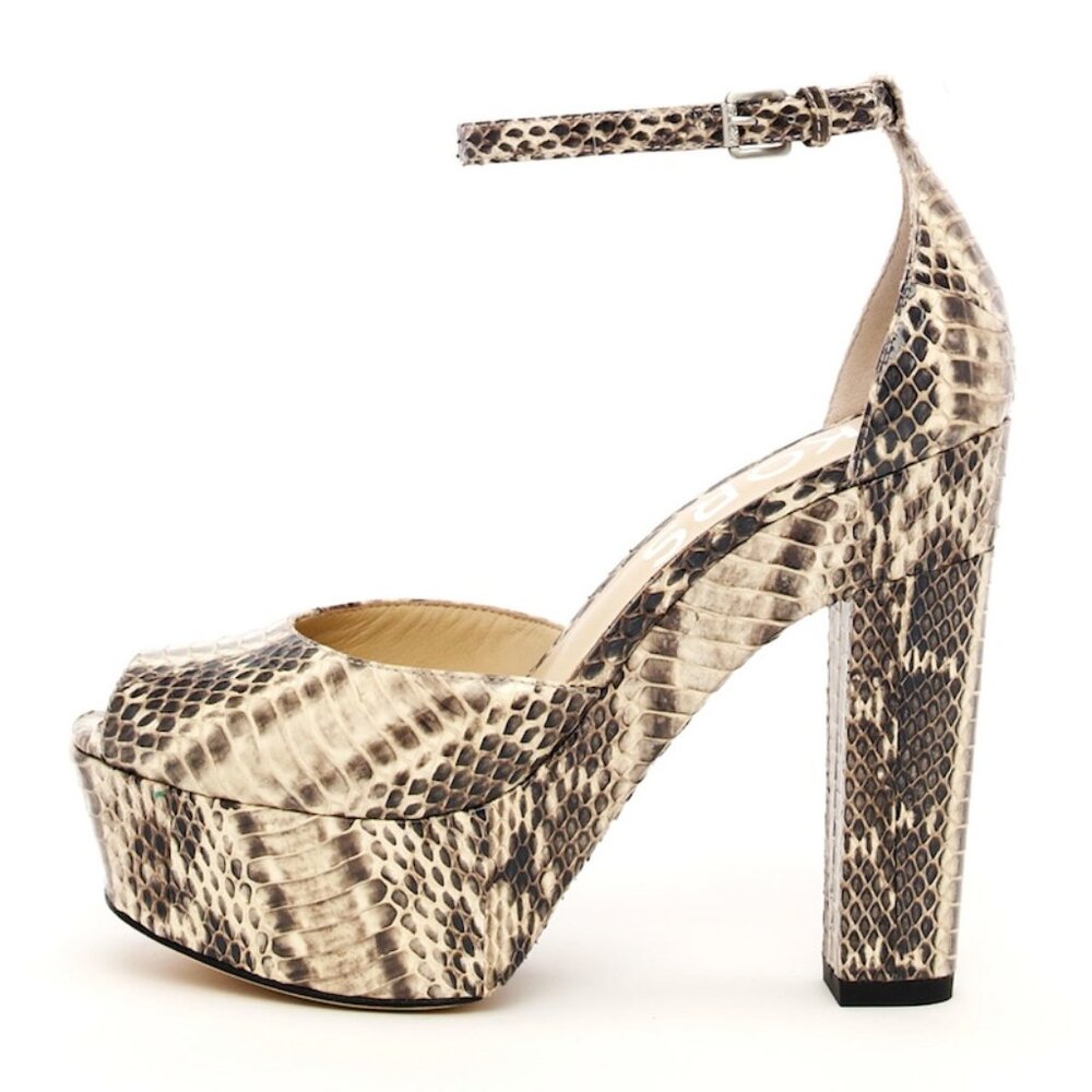 NWOB KORS Michael Kors Hannon Snakeskin Ankle Strap Platform Heel